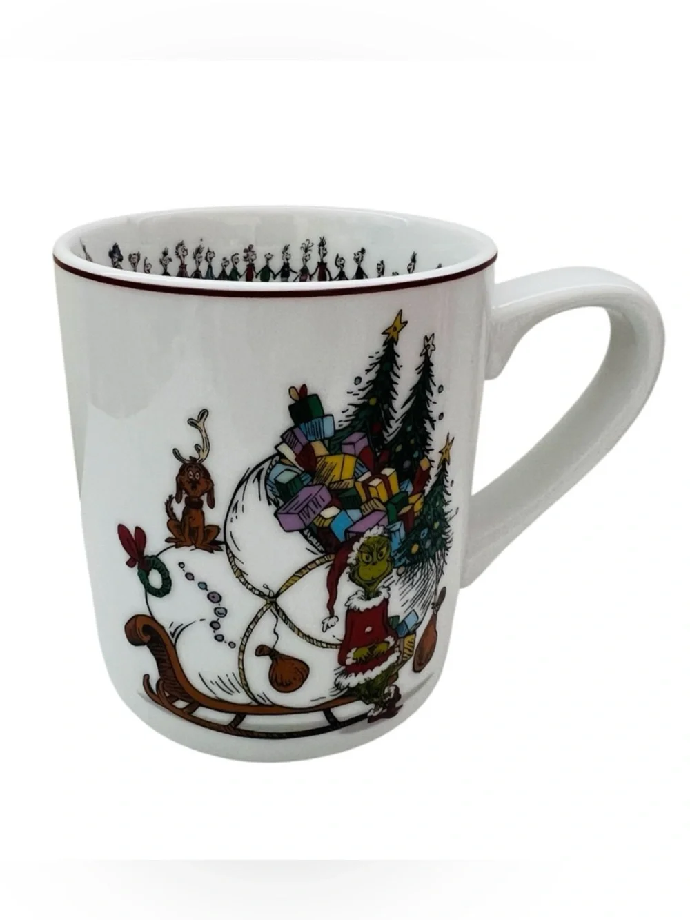Williams Sonoma The Grinch Whoville Whos Sleigh Christmas Dr Seuss Mug
